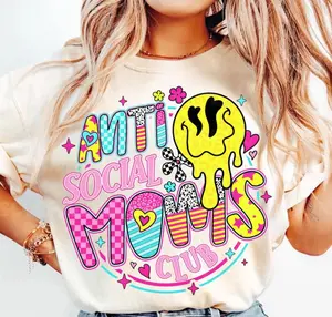 Anti Cool Moms Club T-Shirt, Funny Humor Mom Shirt, Retro Mom Life Shirt, Sarcastic Mama Design, Gift for Women for Mom, Mother's Day Gift Cotton Top