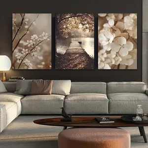 3pcs Of Wooden Framed Wall Art, Bohemian Canvas Art Aesthetic Canvas Printing Mural, Creative Art Design, Ideal Gift for Living Room, Bedroom, Office Decoration, Easter And April Fool's Day Hanging Ornaments Artistic Photo