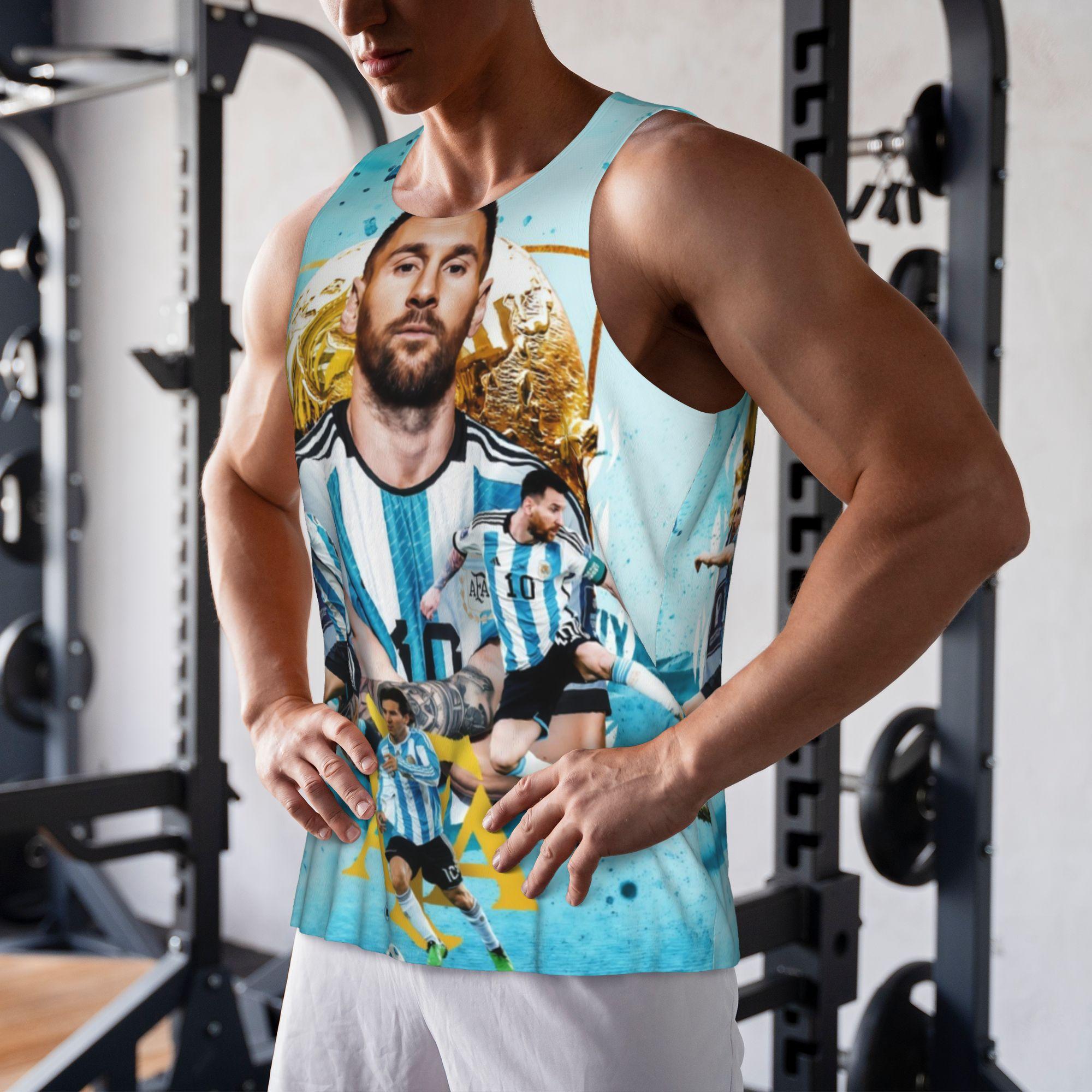 Messi Argentina World Cup Champion All Over Print Fan Sleeveless Top Summer breathable leisure
