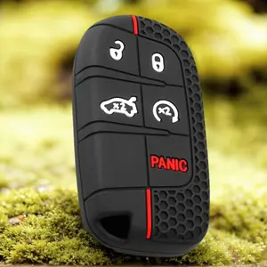 silicone key case for Dodge Journey charger Challenger for Jeep grand cherokee Compass for Fiat dealer Chrysler 300C key cover Car Key Protector