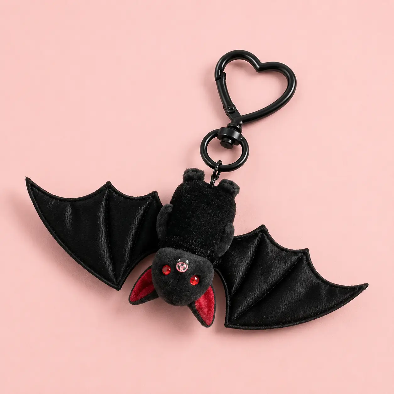 Lovely Cartoon Black Bat Baby Keychain Charm, Mini Decor Pendant for School Bag, Backpack Daily Ornament