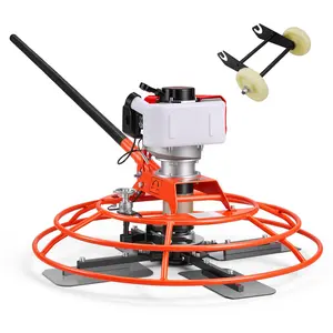 【FathersDayGift】VEVOR Power Trowel, 28.3 inch Trowel Diameter Concrete Finishing Machine, 4 Blades, Adjustable 0-12° Pitch, Gas-Powered Walk-Behind Cement Surface Finisher for Smooth Floors, Bridge Construction