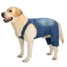 100% Cotton Denim Bib Pants Dog Clothes for Medium-Large Dogs (Labrador Retriever Compatible, Size 30 Included, 26-38 Fit) with Adjustable Straps, Belly Patch, Stomach Protection, Warmth, Durability, Soft Postwash, Stretch, Breathable Comfort, All Seasons
