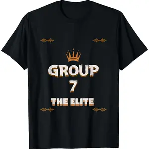 Group 7 Trendy Black White Tee | Viral TikTok Aesthetic Short Sleeve for Cool Gamers & Trendsetters