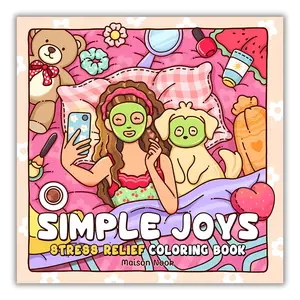 Simple Joys: A Coloring Book for Adults and Teens Featuring Cozy Girl Moments and Cute Daily Activities for Relaxation and Stress Relief,Pattern,Daily Activities