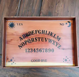 Custom Ouija Board Vanity Tray Solid Cedar & Black Walnut with Epoxy Rustic Design for Home Decor