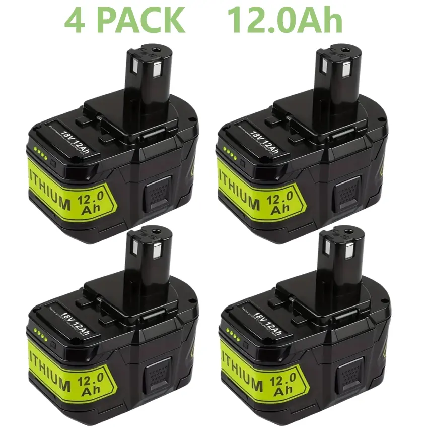 1/2/4Pack 12.0Ah P109 Lithium Replacement For Ryobi 18V Battery P105 P102 P103 P107 P109 P122 P190 Compatible With Ryobi Battery 18V Halloween Christmas Gift