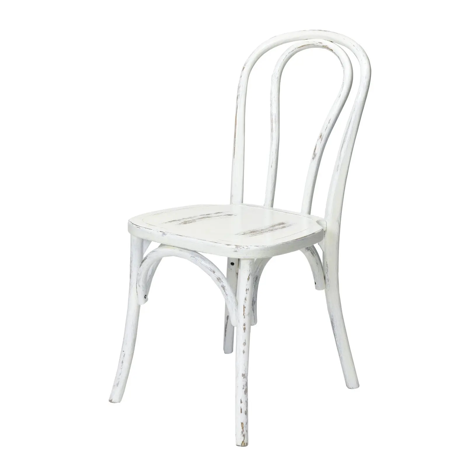 W-611-X02-BENTW-WW Brushed Rustic American Classic Style Stackable Dining Chair - White Wash, Cross Back, Extra Wide Seat, 16" Seat Depth, Hand Finished, 35" Height, Dining Chairs, Classic Style Dining Chairs