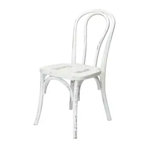 W-611-X02-BENTW-WW American Classic Sonoma Bentwood Stackable Dining Chair - White Wash, Classic Cross Back, Extra Wide Seat, Hand Finished, Height: 35"