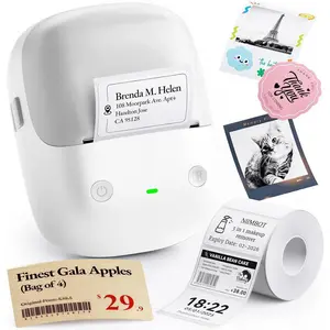 Label Maker Machine with Tape  Portable Label Printer Bluetooth Thermal Label Printer Multiple Templates for Small Business Office Home School Silver