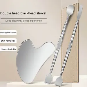 Blackhead Cleaning Tool Stainless Steel Pore Scraper, Double-Head Blackhead Remover Sticks for Effective Cleansing Skin Care, Comedones Extractor Facial Cleaner