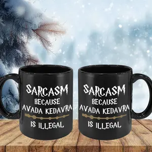 15oz Dark Wizard Spell Mug – Magical Black Coffee Cup for Sorcerers & Witches