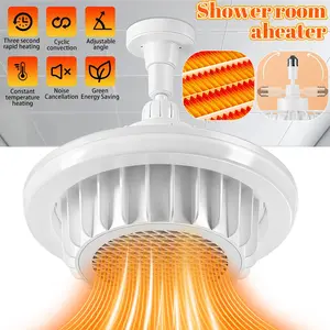 110V E27 Warm Air Heater Lamp, White Screw-in Heating Bulb with Iron Mesh
