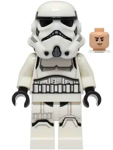 Imperial Stormtrooper - Male, Dual Molded Helmet with Light Bluish Gray Panels on Back, Shoulder Belts, Light Nougat Head Item No: sw1327