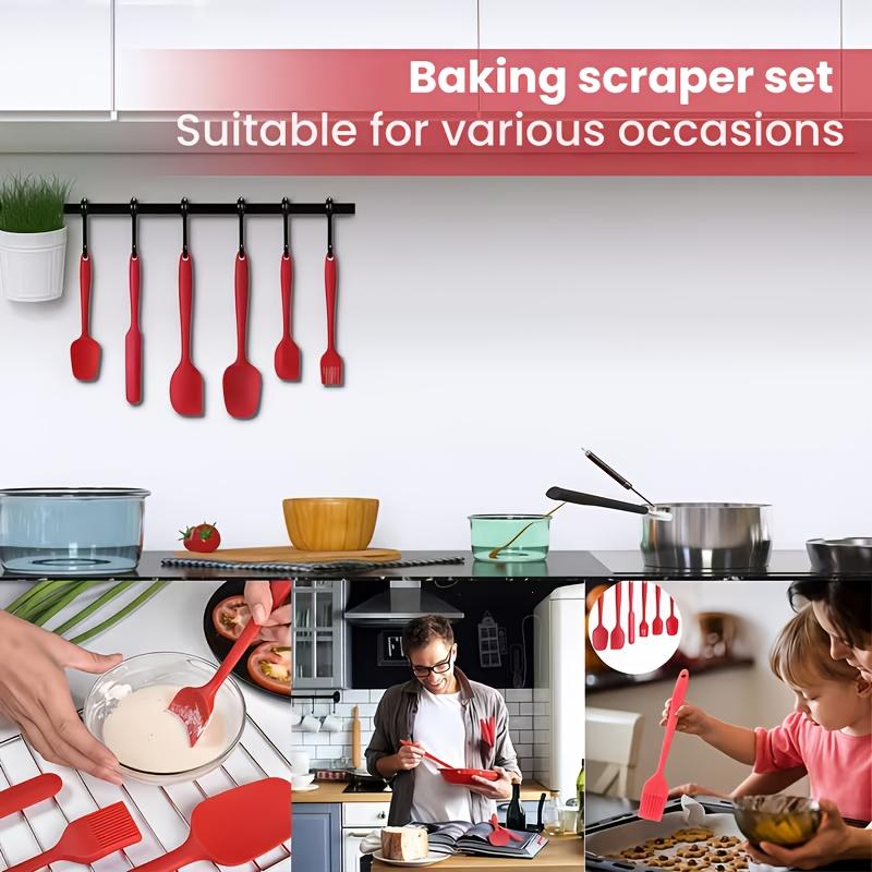 6pcs FOOD-GRADE SILICONE Baking and Cooking Tool Set - High-Temperature Resistant Spatula and Brush Combo, Easy-to-Clean Multifunctional Kitchen Utensils,