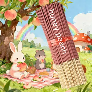 20/50/100/200pcs Peach Scented Incense Sticks, Bamboo Natural Wood & Recycled Bamboo, Yoga Meditation Home Office Air Purifier, Relaxing Aromatherapy
