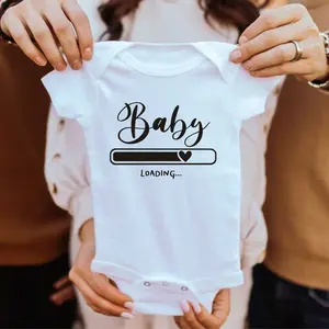 Baby Loading Newborn Rompers Cotton Baby Bodysuits Summer Boys Girls Jumpsuit Pregnancy Announcement Clothes Outfit