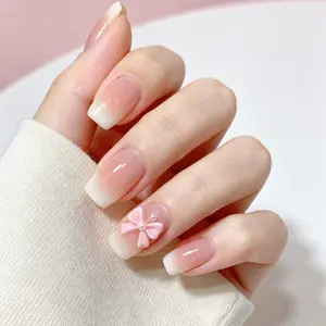 Solid-Color Press-On Nails | 10-Piece Set | Natural Glossy Finish | Easy to Apply, Comfortable & Durable | Suitable for Casual, Professional, and Elegant Styles | Perfect for Summer Vibes