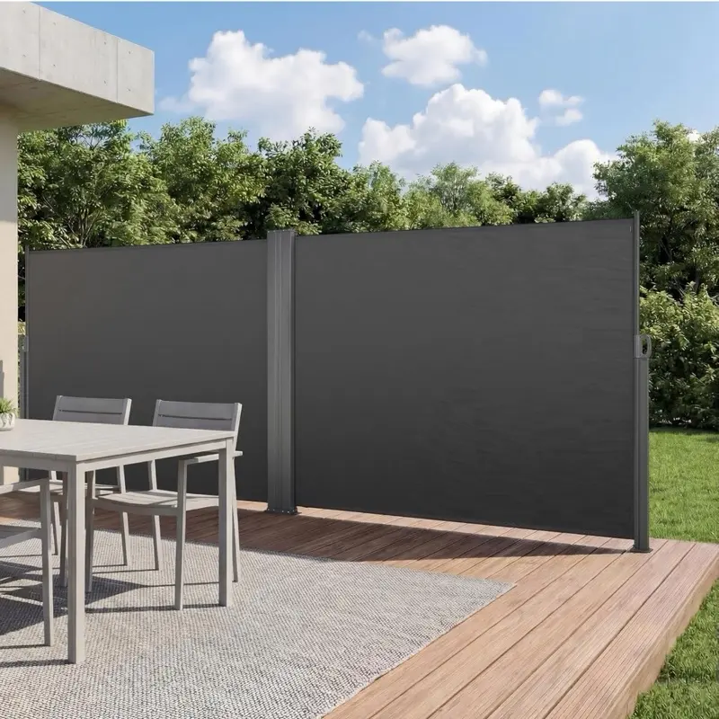 Retractable Patio Side Awning - 71"x236" Waterproof Sunshade Privacy Screen with 180 g/m² Polyester Fabric, Outdoor Room Divider for Garden, Balcony, Backyards, Rooms