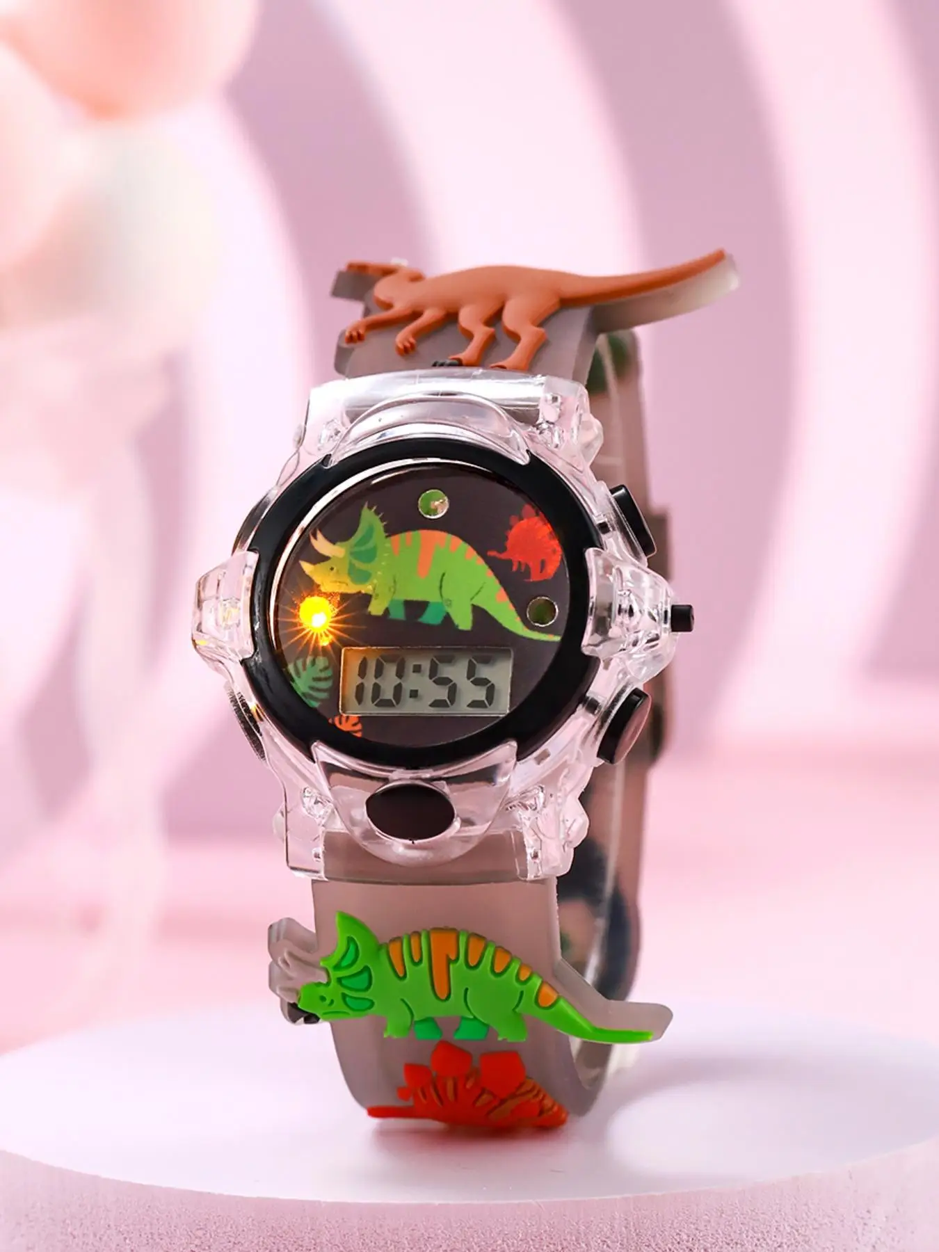 Cute Cartoon Dinosaur Pattern Digital Watch, Fashionable Luminous Watch for Kids, Trendy All-match & Exquisite Watch for Birthday Gift