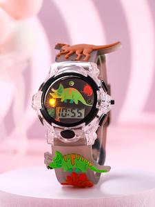 novelty cartoon dinosaur pattern digital watch, fashionable luminous watch for kids, trendy all-match & exquisite watch for birthday gift, child watch