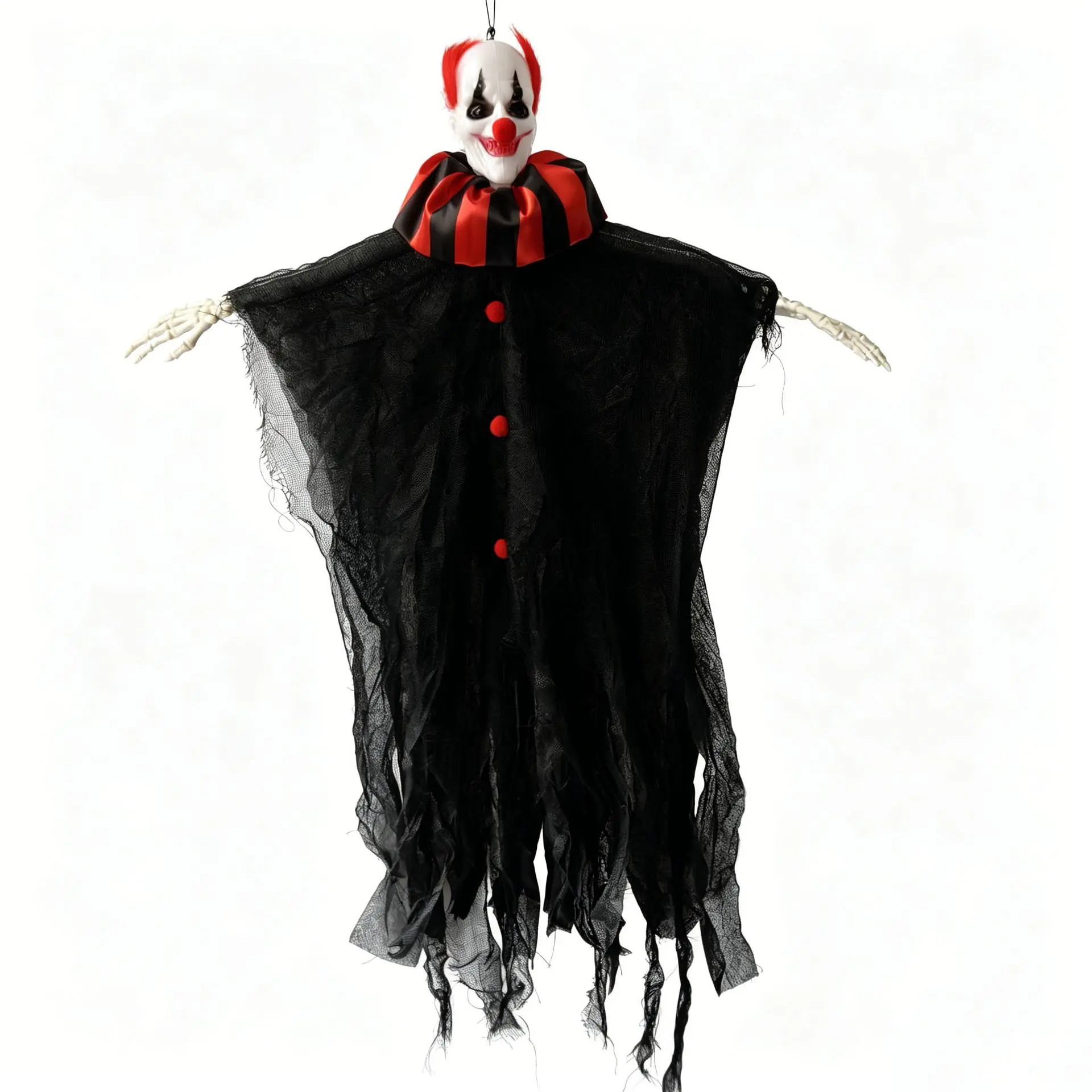Halloween hanging ghost clown with green hair, hanging ghost decoration for secret rooms, haunted houses, and yard arrangements, available in multiple colors