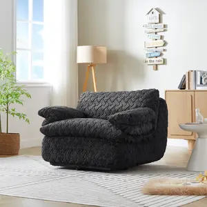 Fluffy 4-in-1 Convertible Cloud Lounge Chair, Boneless Comfy Sofa, Swivel or Fixed Seat with Blanket Armrests, Deep Foam Support, No Assembly, sofá comprimido para apartamento, silla, sillón, fácil de armar