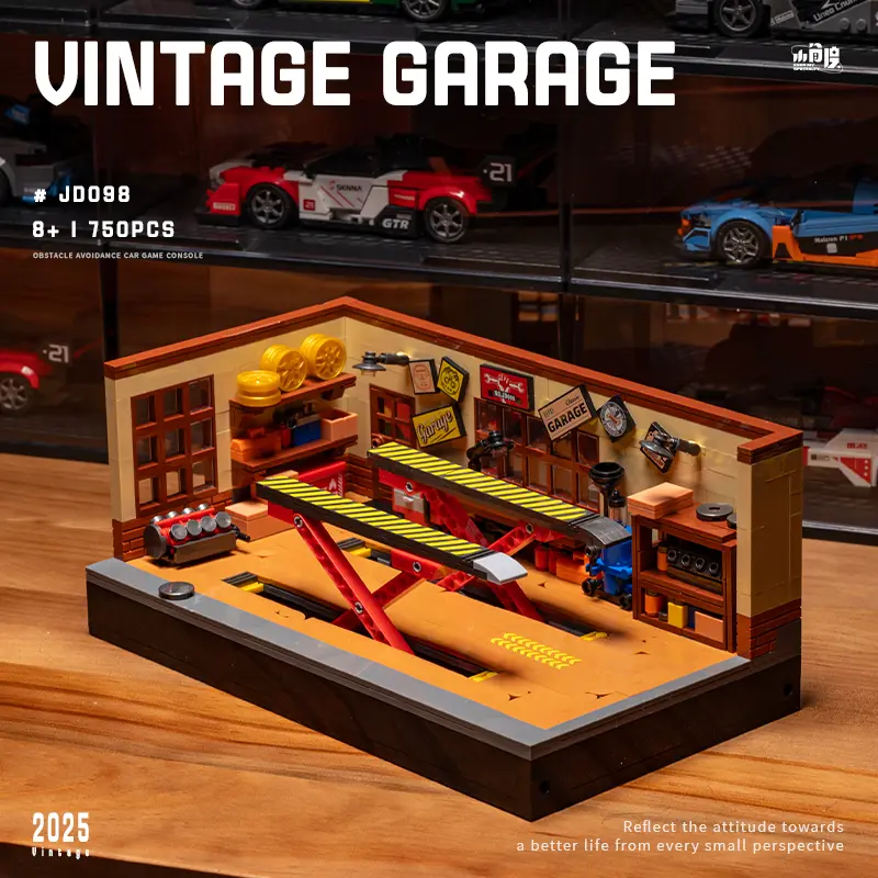 Vintage Garage + Lift Set Building Blocks Detailed Nostalgic Tribute | Professional-Level Assembly Fun Retro Car Enthusiasts Delight!This car repair shop building set is truly my dream come true!