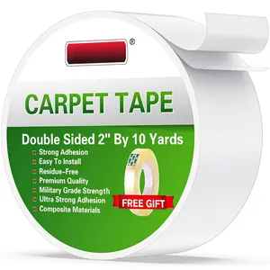 Double Sided Removable Rug Tape - Carpet Adhesive for Hardwood Floors,Non Slip Anti Curling Floor Tape for Area Rugs,Mats,Carpets - No   Hold for Tile, 2Inch x 10Yards,White