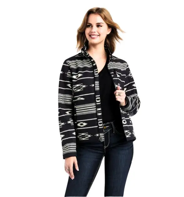 Women's Ariat Softshell Chimayo Jacket - Rio Chiquito Black/Buttercream