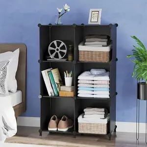 New 6-Cube Matte Finish PP Cubby Shelf Closet Organizers for Living Room - Ample Storage Space Compact Design Easy Assembly - Perfect for Maximizing Closet Organization