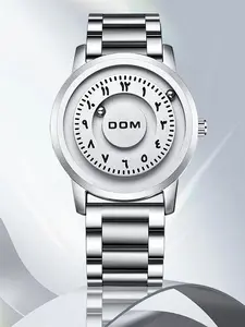 Men's Street Trend Magnetic Waterproof Watch, Fashionable Modern Casual Wristwatch with Stainless Steel Band, Analog Quartz Watch, Trendy Watch for Daily Life with Box