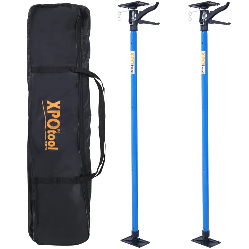 2Pack Adjustable Support Pole,Steel 3rd Hand Support System,Support Rod for Jacks Cargo Bars Drywalls,Cabinet Jacks for Installing Cabinets,Extends from 45 to 114 Inch ,with carrry bag