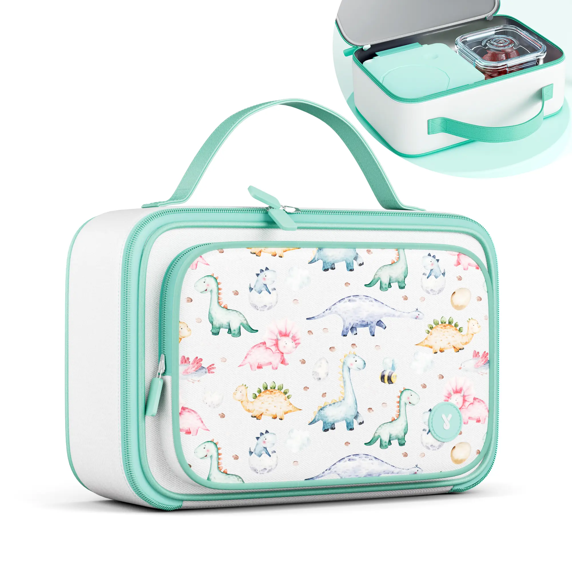 MEOKY Insulated Lunch Bag, Cute Print Mini Tote with Double-Layer Leak-Proof Compartment, Reusable On-the-Go Bag for Work and School, Insulated Lunch Compartment, On The Go Lunch Bags