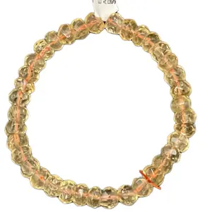 AAAA Gem Quality Faceted Citrine Soft Bangle Donut Shaped Natural Crystal Beads - Elegant Simple Design for AAAA Citrine Lovers