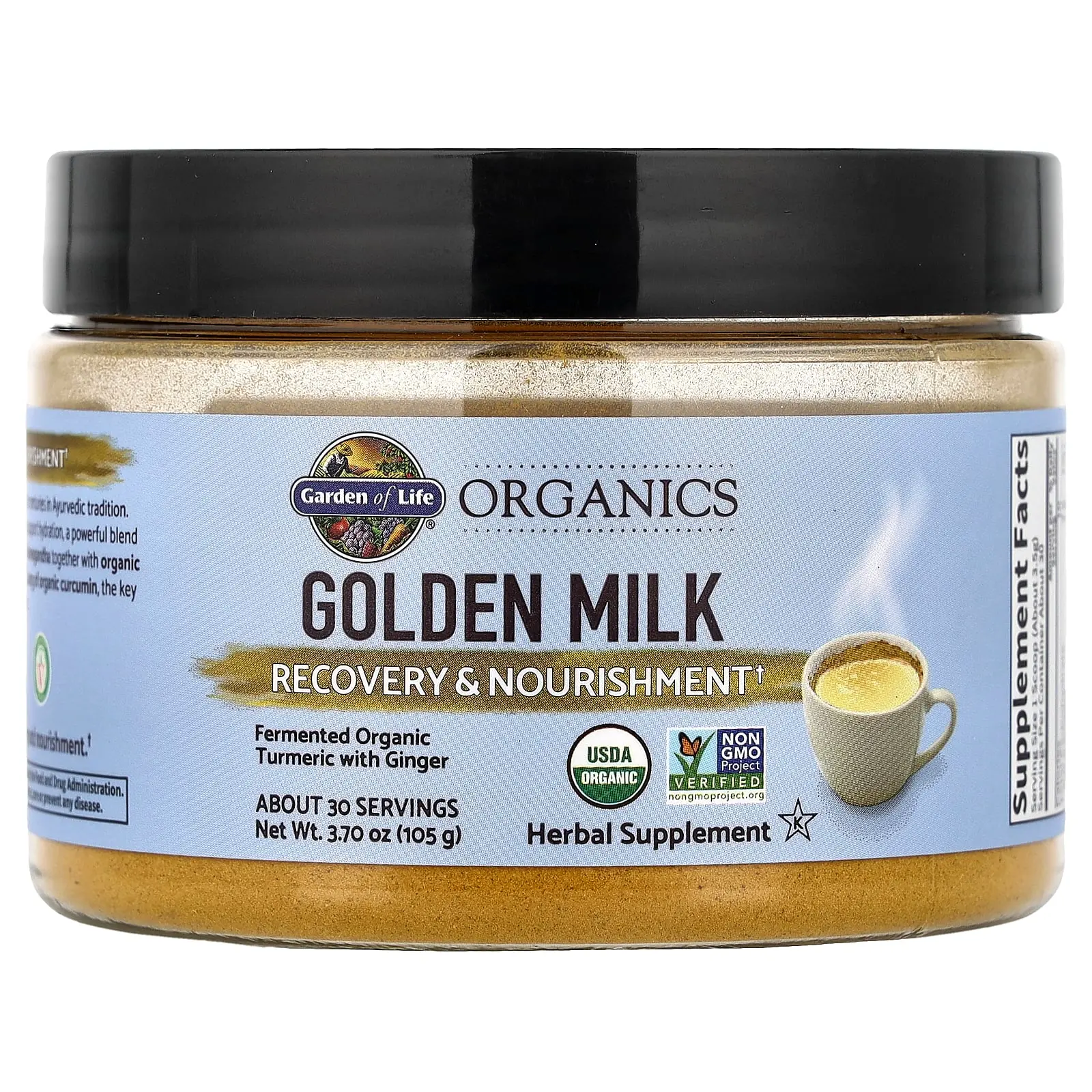 Garden of Life Organics, Golden Milk, Recovery & Nourishment, 3.7 oz (105 g)