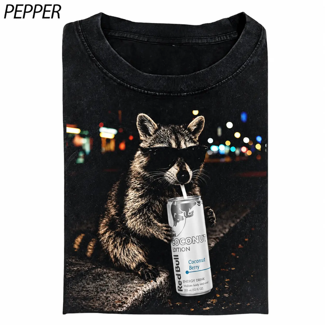 Cool Raccoon Graphic Tee Fun Animal Lover Shirt Vintage Raccoon Energy Drink Shirt, Funny Meme Shirt, Raccoon Sugar Free Redbull Coconut Retro Shirt