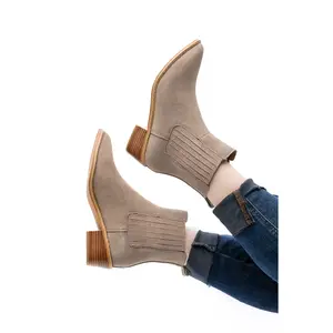 Leonor Suede Ankle Boot in Taupe