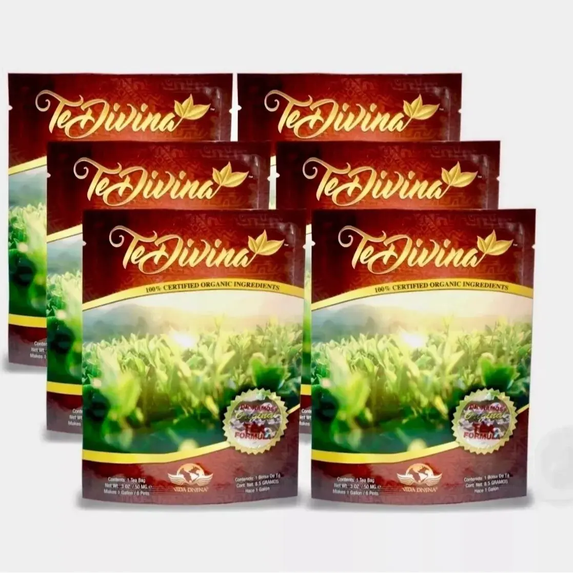 Te Divina Organic Herbal Tea - 13 Certified Organic Herbs for Family Health - Non-Caffeinated Detox Tea - Daily Healthy Lifestyle Drink Beverage