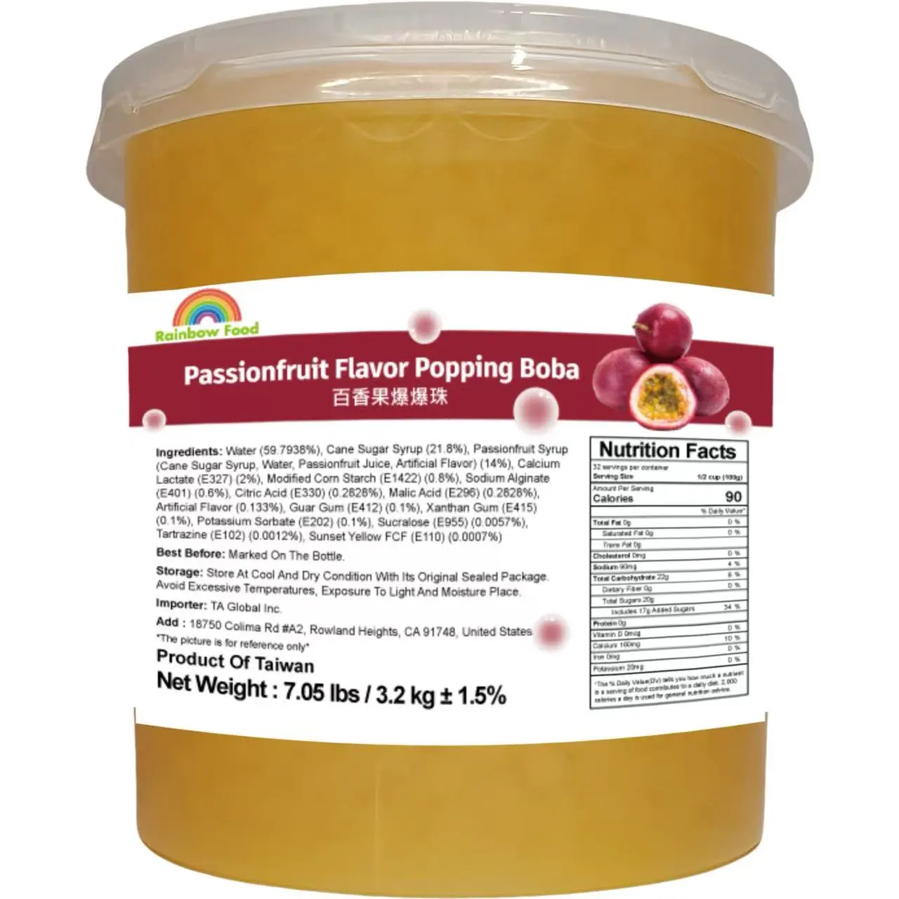 Popping Boba Topping for Beverage Drink 7.05 lbs / 3.2 kg Home Fruit