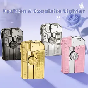 [Gas no included] Windproof Lighter Multi-Functional,Refillable,Adjustable, Durable Spinning Top Design, Home Candle Lighting & Outdoor Camping Essential, Creative Birthday&Anniversary Gift for her/him