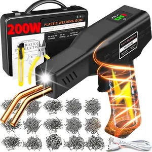 200W Cordless Plastic Welder, Plastic Weld Kit with 1050Pcs 6 Tpyes Hot Staples,Plastic Welder Tool 5000mAh Rechargeable Battery, Plastic Welder Repair Kit for Bumper Repair Plastic Repair Kit(Black)