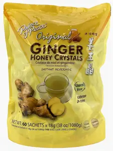 Prince of Peace Instant Ginger Honey Crystals Family Value Pack 60 Sachets 18g per Sachets (Total 38oz/ 1080g)