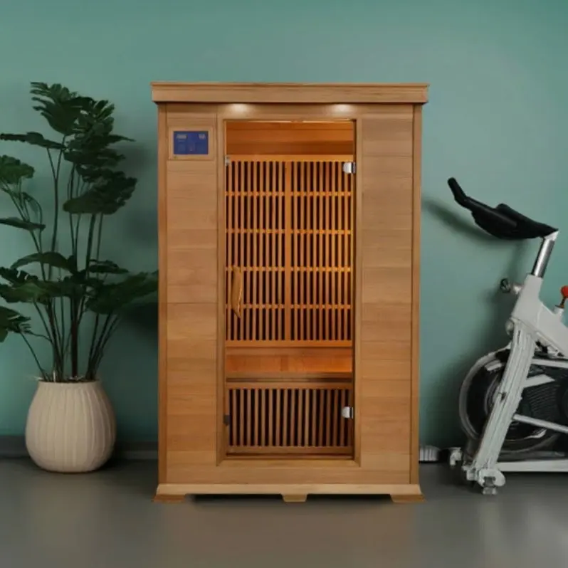 SunRay Saunas 2 - Person Bluetooth Compatible FAR Infrared Sauna in Hemlock