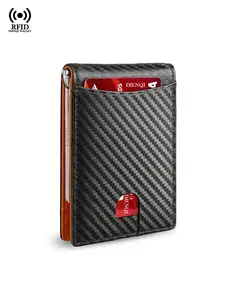 RFID Business Card Holder Men Card Wallet Credit Cardholder Money Clip Slim Thin Minimalist Wallet Billfold Pocket Friendly Durable Synthetic Leather Slim Smart Wallet for Men Credit Card Holder Money Clip Thin Bifold Wallet Walet Money Bag Gifts for Men