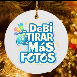 DeBi TIRAR Más FOTOS Ceramic Christmas Ornament with Camera Design for Holiday Decor