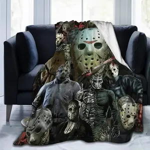 Horror Movie Blanket Throw Fleece Lightweight Super Soft Cozy Bedspread Living Room Women Adults and Kids Gifts for Bed Sofa Home Bedroom Decor
