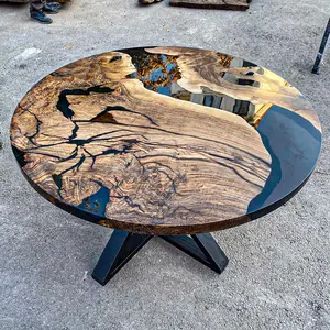 [BCT114] Black Walnut Wood Epoxy Table custom epoxy river slab table, Executive Desk, Custom Large Epoxy River Table, Solid Wood Slabs Table, Large Computer Office Desk Workstation, Business Furniture for Home Office