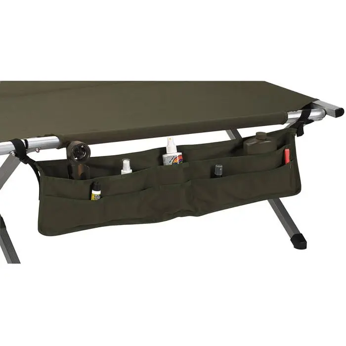 Olive Drab Military Cot Accessory Durable Pouch Organizer - Nylon Universal Handy Pouches with Tie-Downs, Buckle, 33 in x 8 in Dimensions for Home Organization