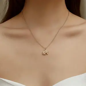 1pc European and American New Ethnic Style Elephant Pendant Women's Stainless Steel Necklace Jewelry Accessories